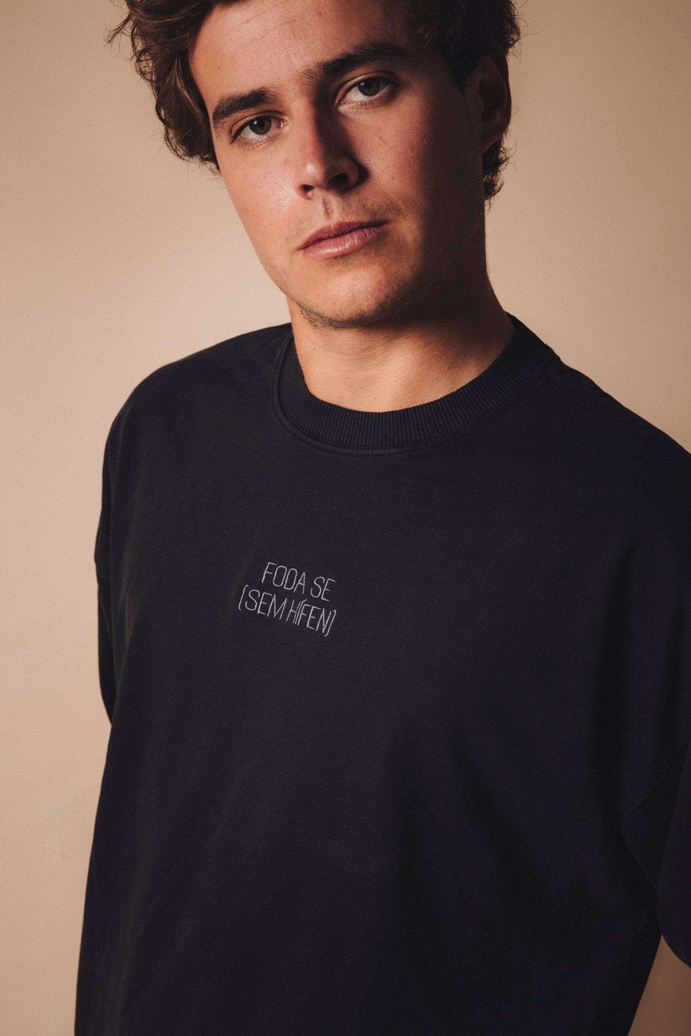 Hoodie FODA SE Black washed effect - Sem Hífen