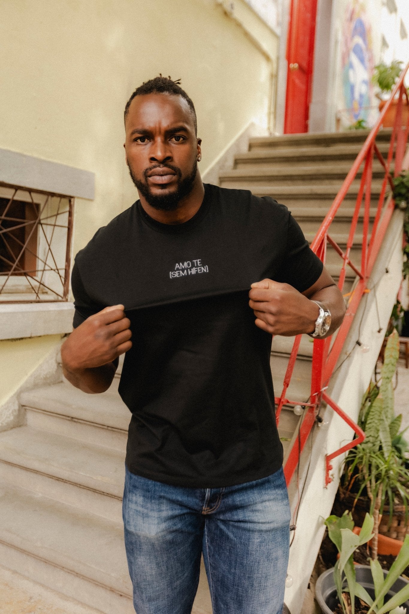 T shirt AMO TE - Black - Sem Hífen