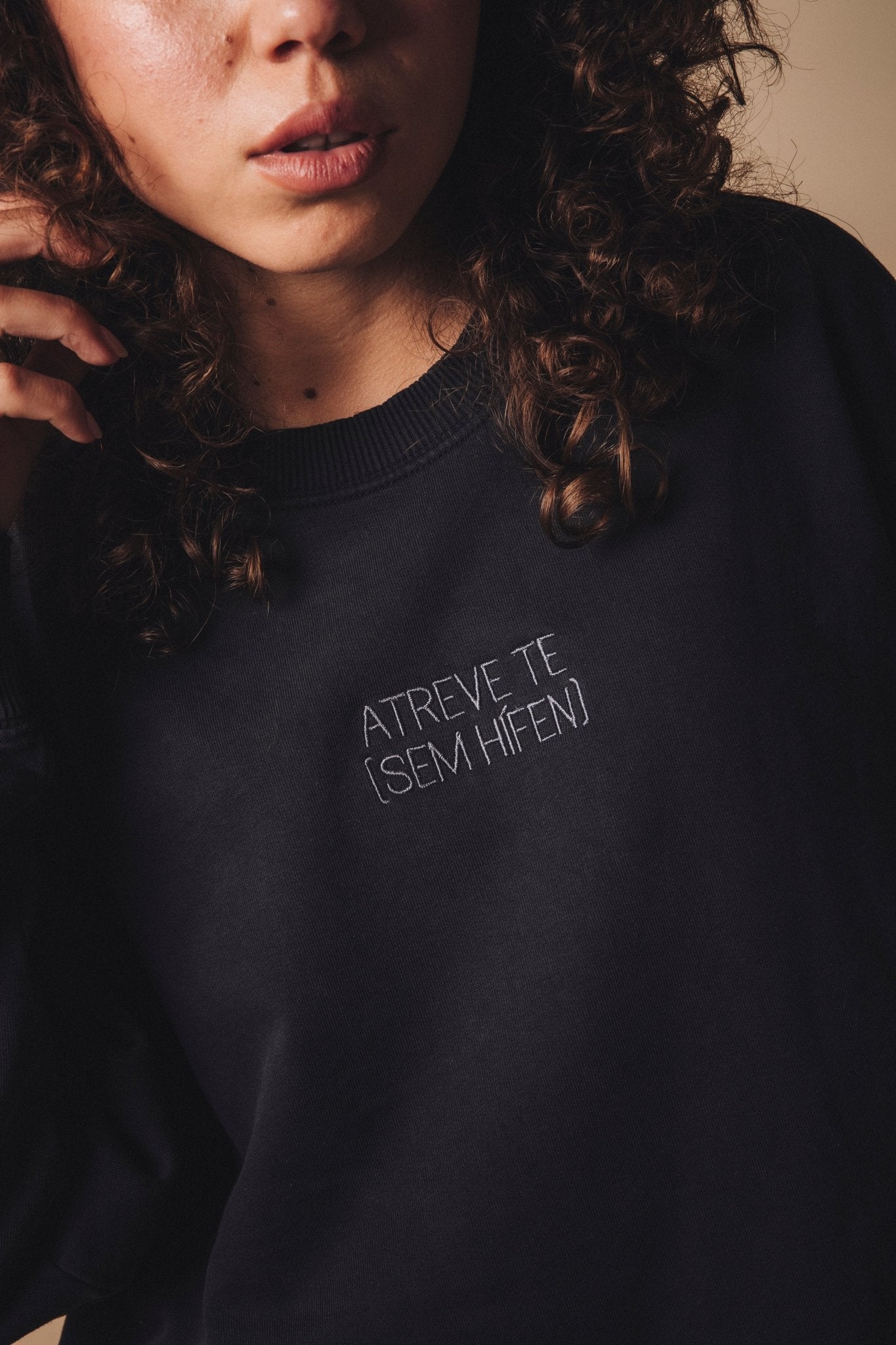 Hoodie ATREVE TE Black washed effect - Sem Hífen