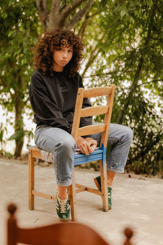 Hoodie AMO TE Black washed effect - Sem Hífen