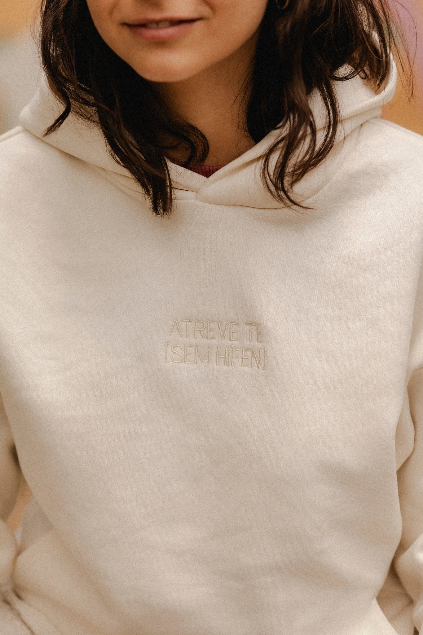 Hoodie ATREVE TE Ivory - Sem Hífen