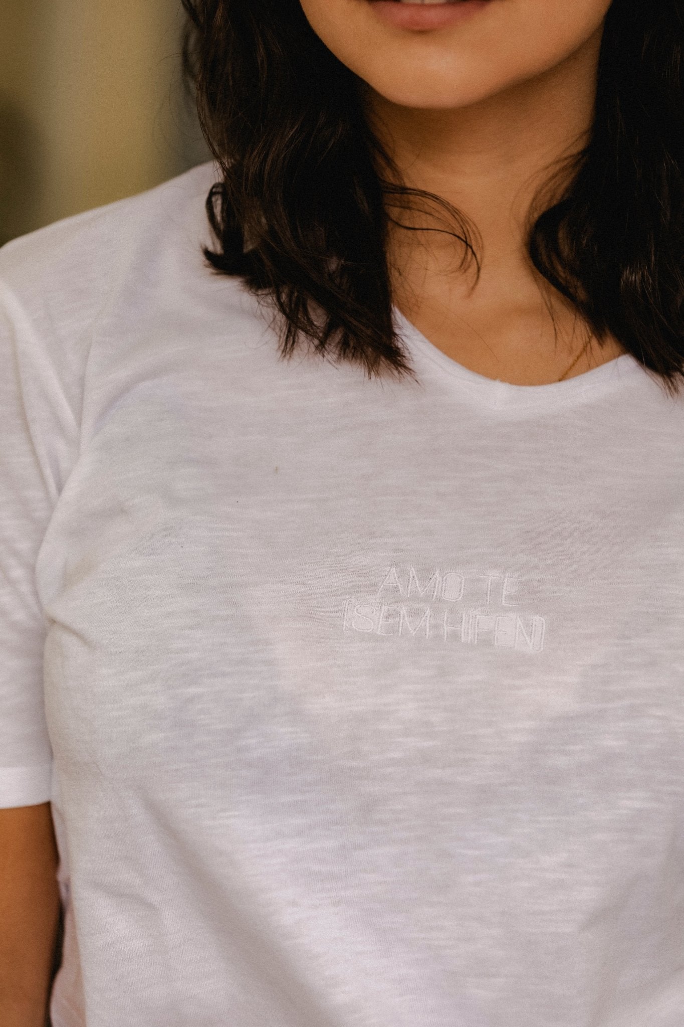 T shirt (sem acabamento) AMO TE - Sem Hífen